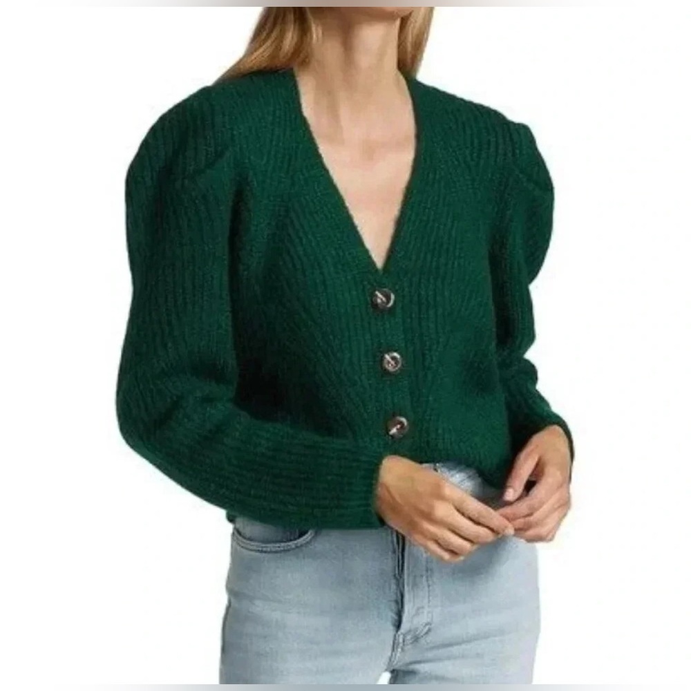 Design History Green/Teal Button-Up Cardigan Size Small